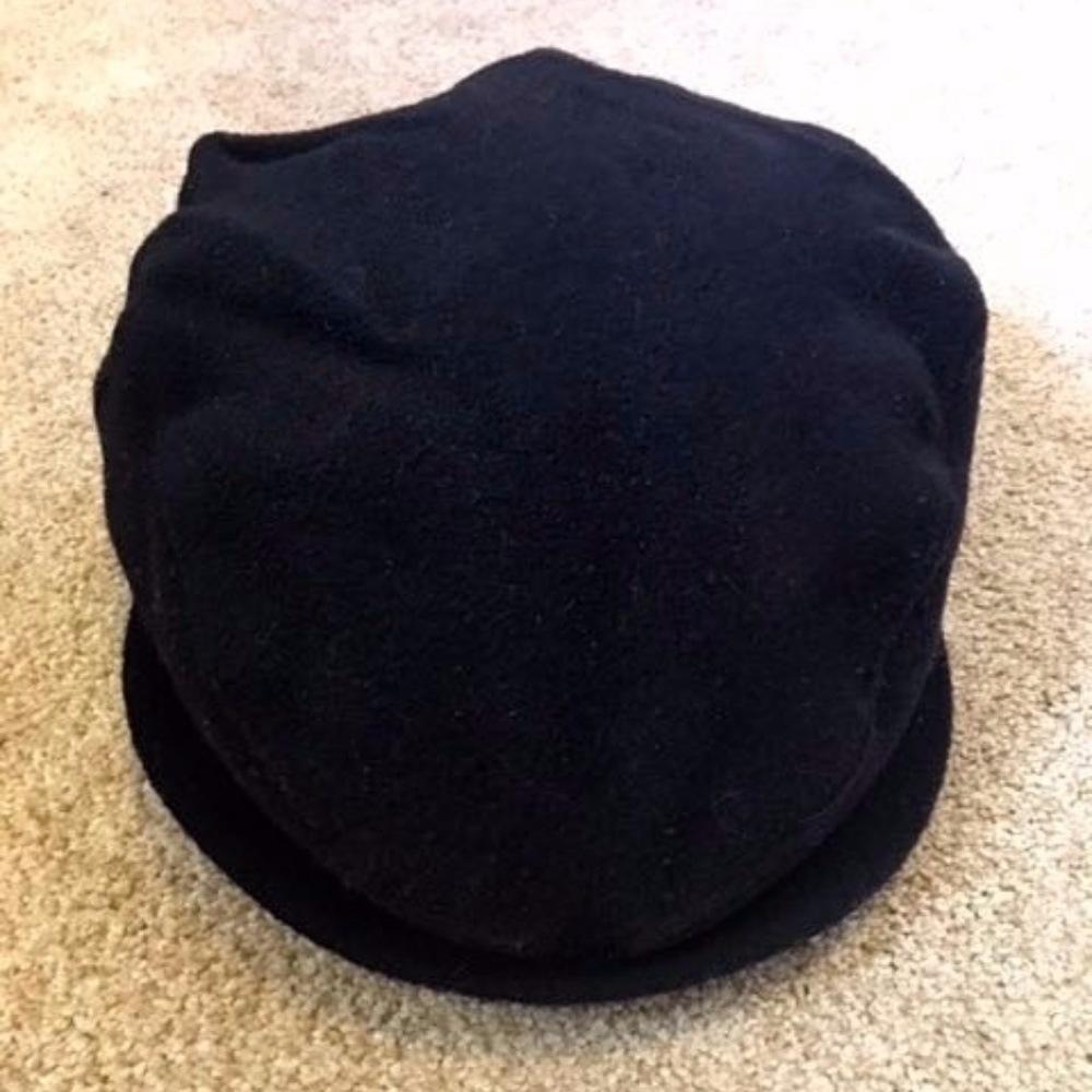 Black Wool Newsboy Hat